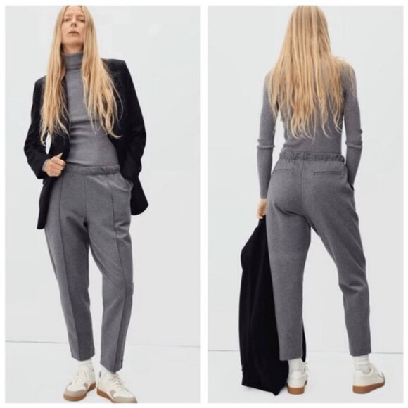 EVERLANE xs pull on pants grey cotton blend with pockets - Picture 1 of 14